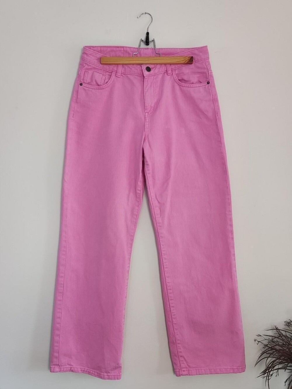 Noisy May Pink High Waisted Wide Leg Jeans